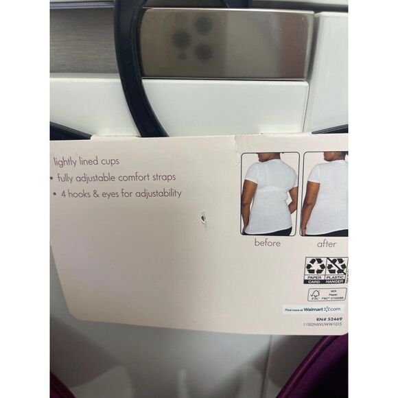 Secret Treasures Burgundy Full Coverage Back & Side Smoothing Wirefree Bra 42C - Picture 5 of 6